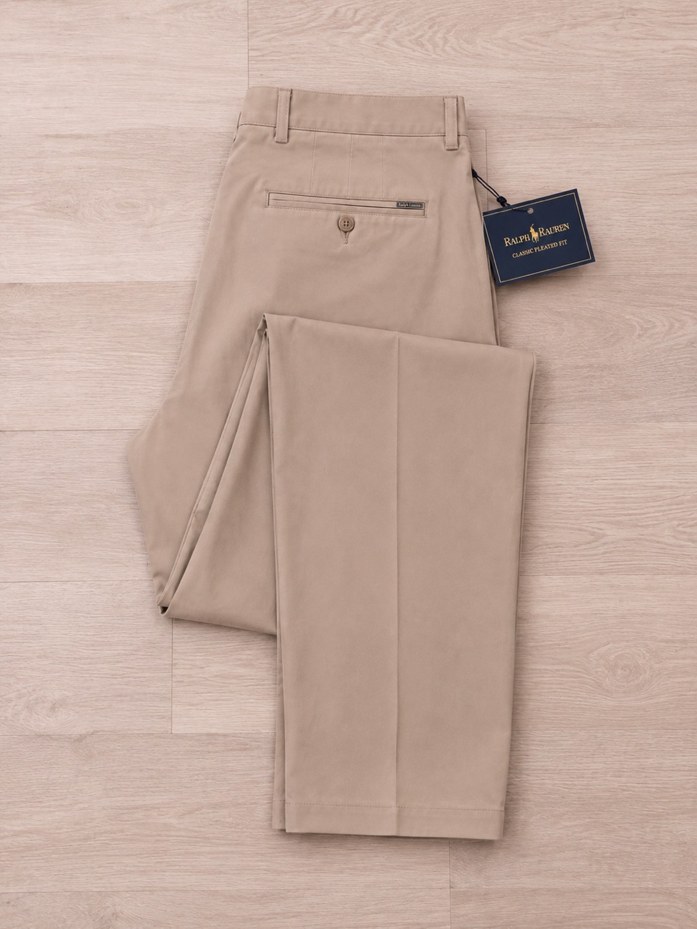 NWT Polo Ralph Lauren Pleated Dress Pants Hudson Tan Classic Fit Men’s 44BX30